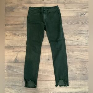 Articles Of Society Shark Bite Hem Army Green Skinny Jeans